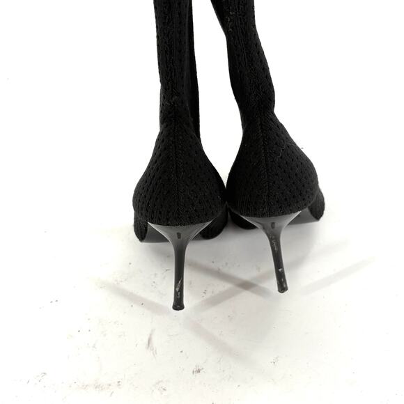 Zara Sock Boots 36 6 Heel Ankle Booties Glam Dressy Capsule Minimalist - Picture 3 of 5